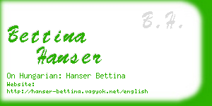 bettina hanser business card